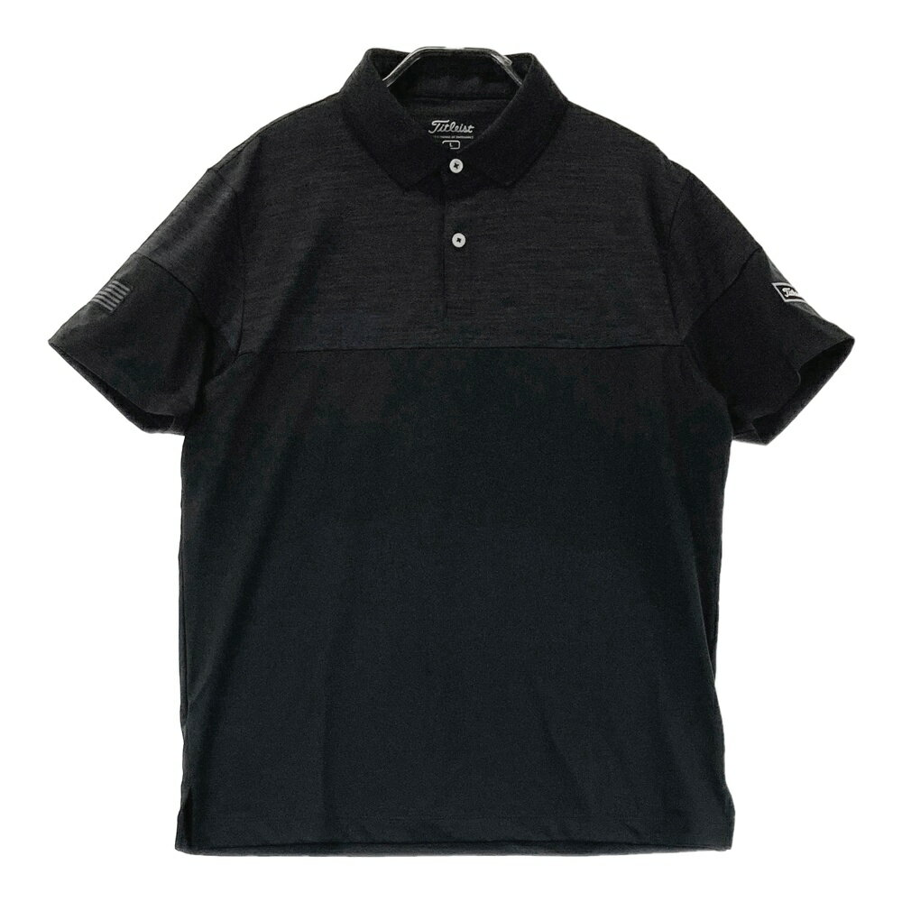 TITLEIST タイトリスト 半袖ポロシャツ ブラック系 L 【中古】ゴルフウェア メンズ