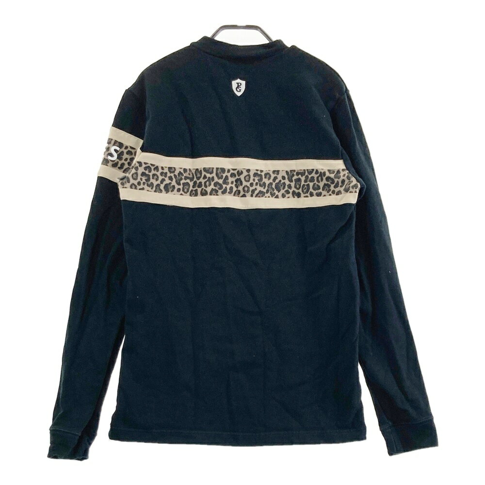 PEARLY GATES パーリーゲイツ モックネック スウェット トレーナー レオパード柄 ブラック系 5 【中古】ゴルフウェア メンズ
