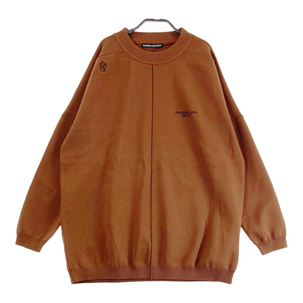 RUSSELUNO ラッセルノ 刺繍入り モックネック長袖ニットセーター ブラウン系 7 【中古】ゴルフウェア ..