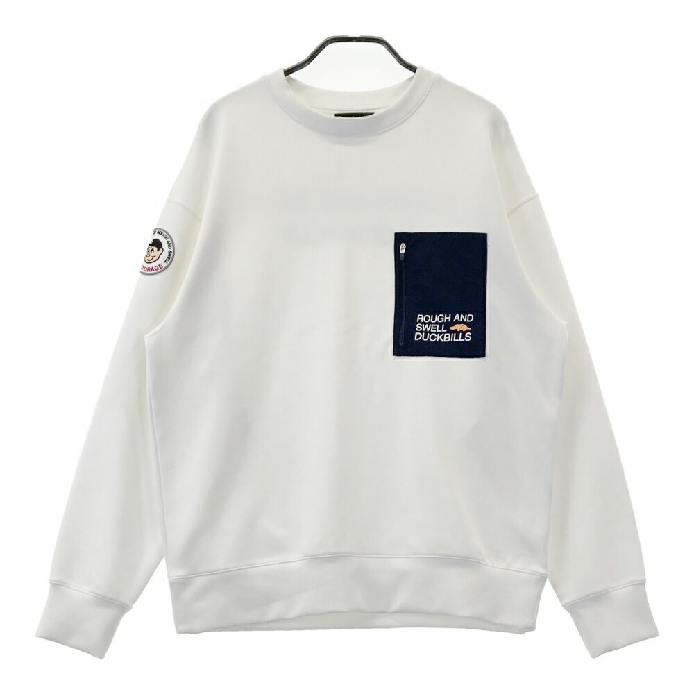 ROUGH&SWELL ラフアンドスウェル 2024年モデル 長袖トレーナー ホワイト系 M 【中古】ゴルフウェア メンズ