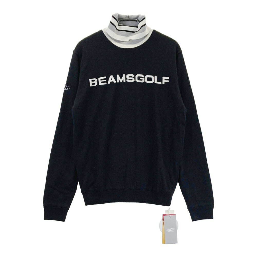 BEAMS GOLF ビームスゴルフ 裏地付 タートルネック ニットセーター ブラック系 S 【中古】ゴルフウェ...