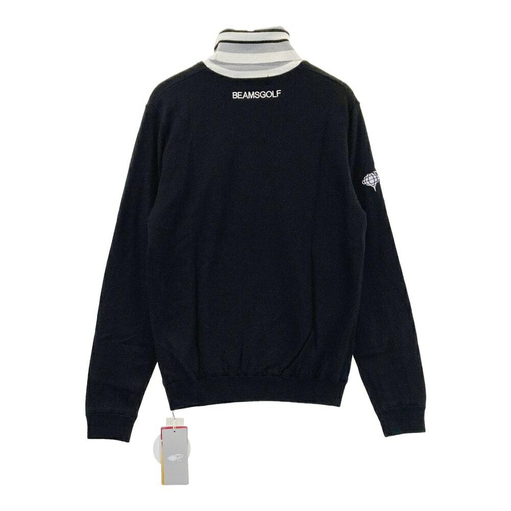 BEAMS GOLF ビームスゴルフ 裏地付 タートルネック ニットセーター ブラック系 S 【中古】ゴルフウェア メンズ