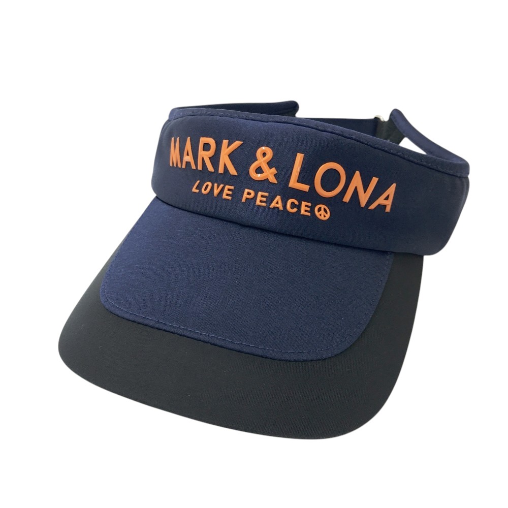 MARK&LONA マークアンドロナ 異素材切替 ロゴ入りサンバイザー ネイビー系 FREE 【中古】ゴルフウェア