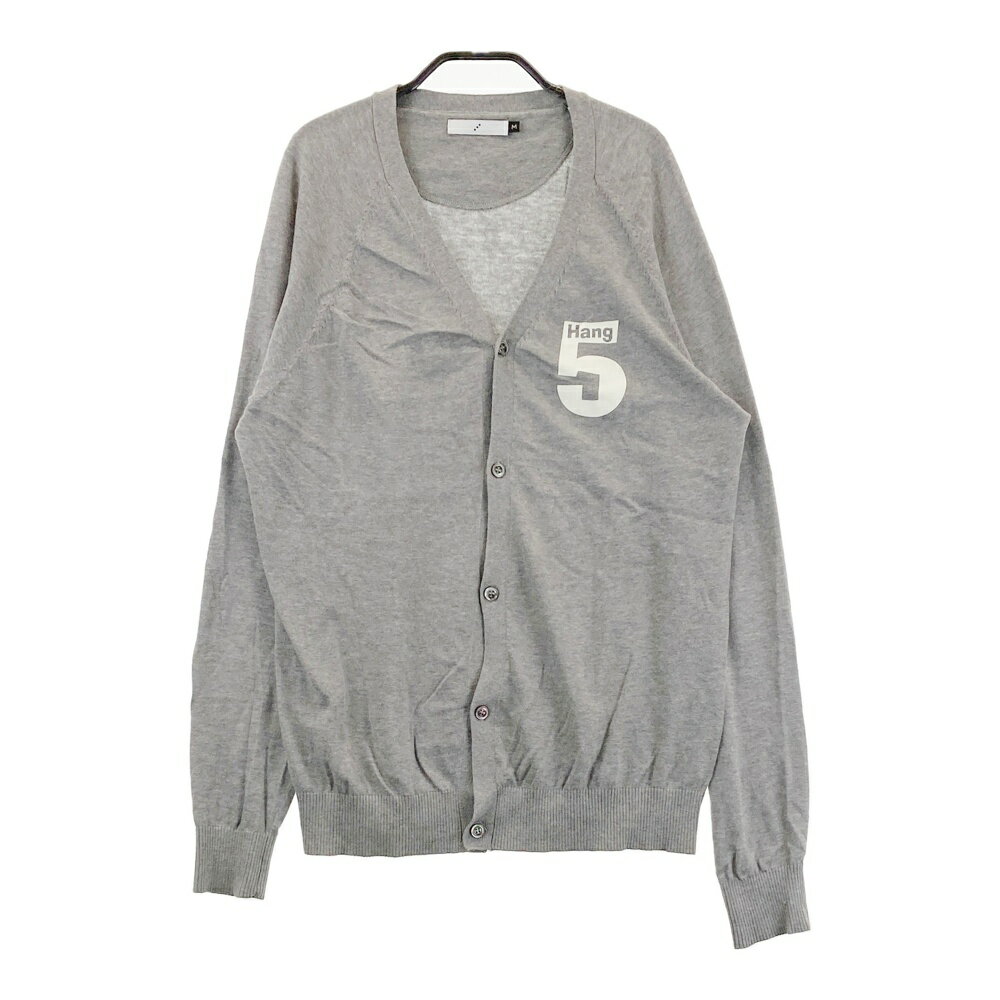 ROUGH&SWELL ラフアンドスウェル コットン ニットカーディガン グレー系 M 【中古】ゴルフウェア メンズ