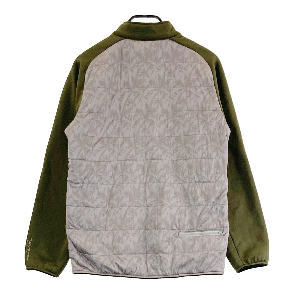 TRAVIS MATHEW トラビスマシュー 中綿切替 袖裏ボア ジップジャケット ヤシの木 総柄 カーキ系 M 【中古】ゴルフウェア メンズ