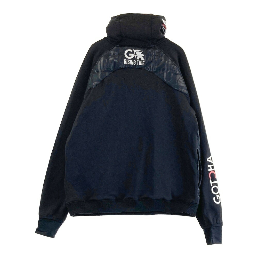 GOTCHA GOLF ガッチャゴルフ ハイネック 裏起毛 ダウンブルゾン ロゴ総柄 ブラック系 L 【中古】ゴルフウェア メンズ
