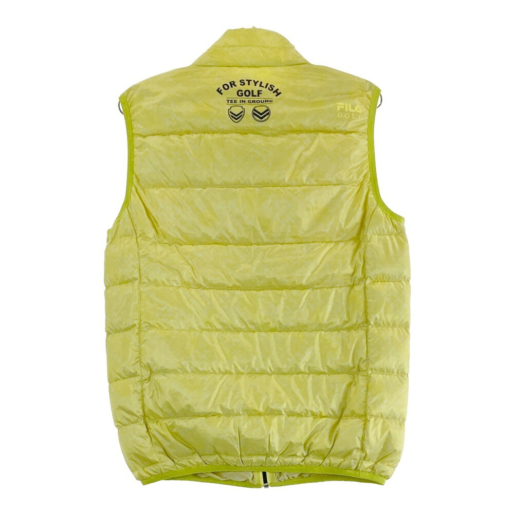 FILA GOLF フィラゴルフ ダウンベスト 総柄 イエロー系 L 【中古】ゴルフウェア メンズ