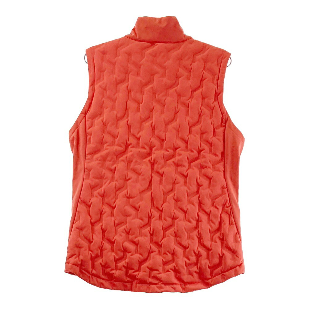 DESCENTE GOLF デサントゴルフ ダウンベスト オレンジ系 L 【中古】ゴルフウェア メンズ