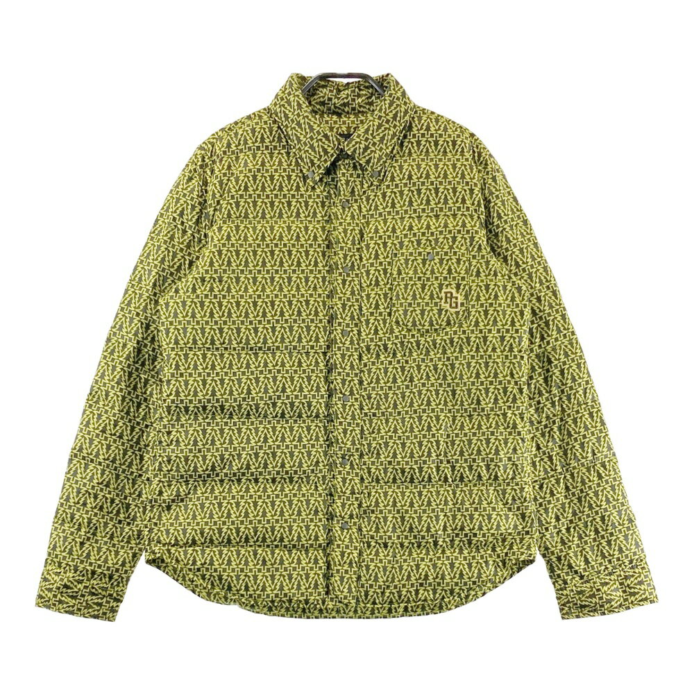 PEARLY GATES パーリーゲイツ シャツ型 長袖ダウンジャケット 総柄 ブラック系 4 【中古】ゴルフウェア メンズ