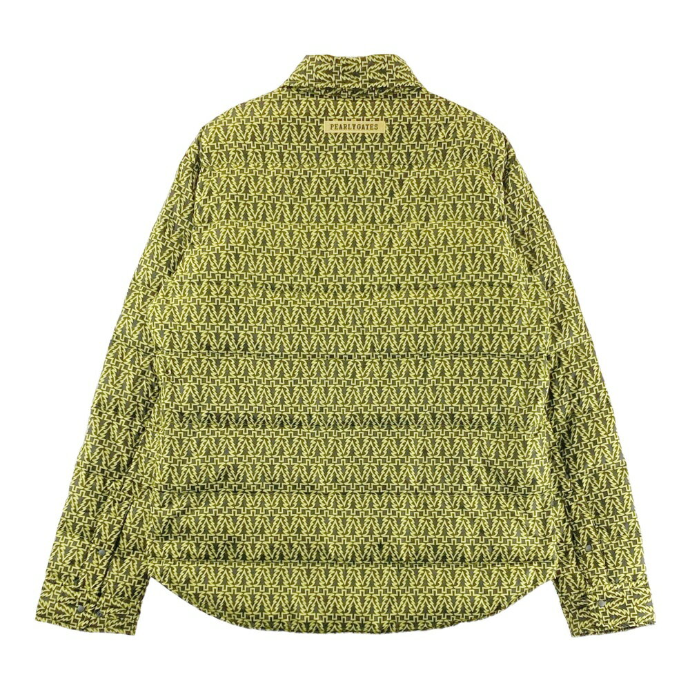 PEARLY GATES パーリーゲイツ シャツ型 長袖ダウンジャケット 総柄 ブラック系 4 【中古】ゴルフウェア メンズ