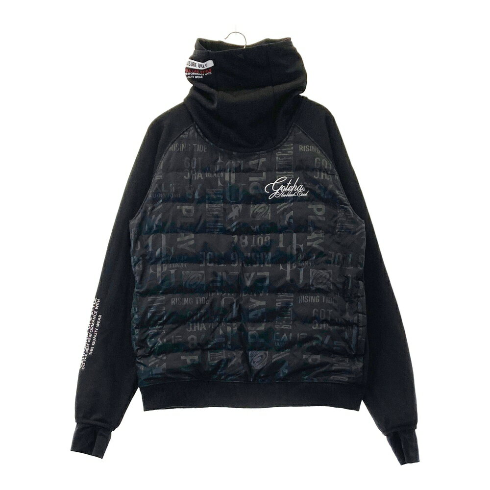 GOTCHA GOLF ガッチャゴルフ 裏起毛 ダウンブルゾン ジャケット 総柄 ブラック系 S 【中古】ゴルフウェア メンズ