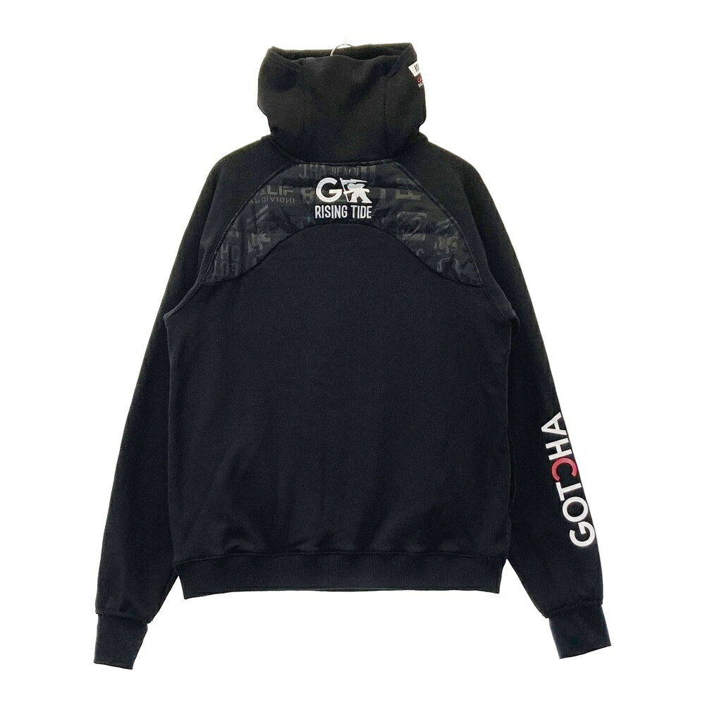 GOTCHA GOLF ガッチャゴルフ 裏起毛 ダウンブルゾン ジャケット 総柄 ブラック系 S 【中古】ゴルフウェア メンズ