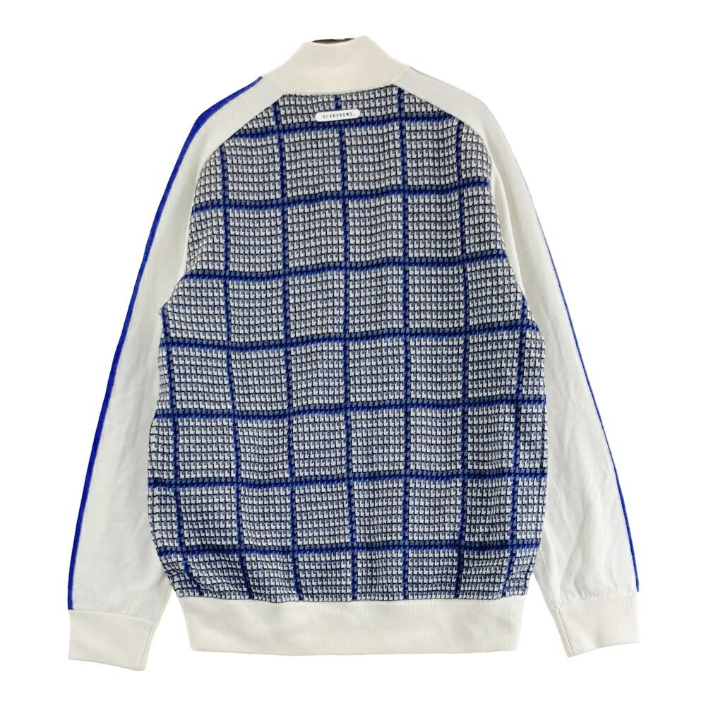 ST ANDREWS セントアンドリュース 蓄熱 ウール混 ニットジップジャケット 総柄 グレー系 LL 【中古】ゴルフウェア メンズ
