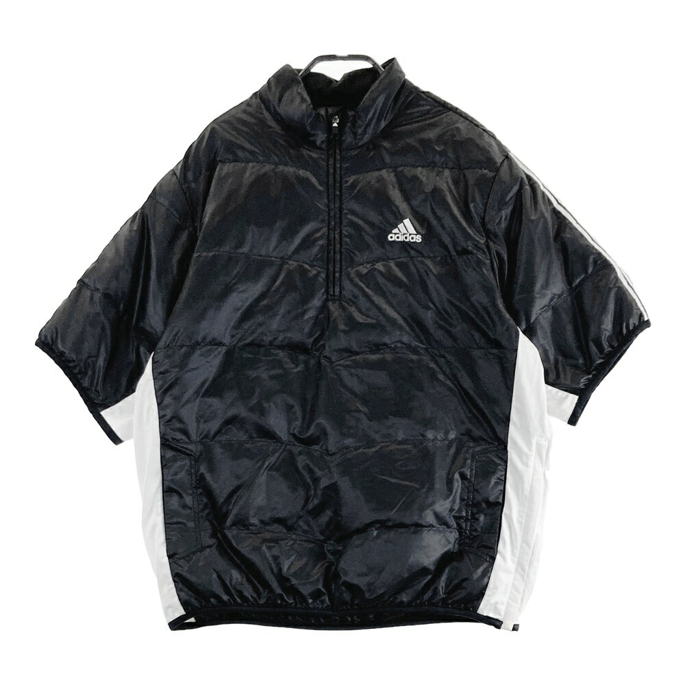 ADIDAS GOLF アディダスゴルフ 半袖ダウンブルゾン ブラック系 L 【中古】ゴルフウェア メンズ
