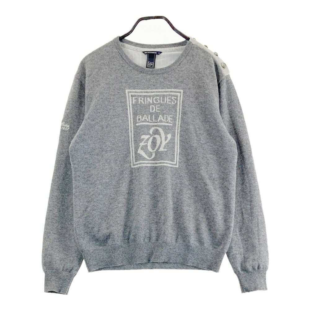 ZOY ゾーイ 蓄熱 ニットセーター グレー系 2 【中古】ゴルフウェア メンズ
