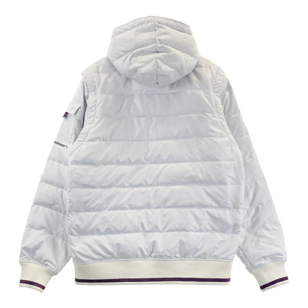 ROSASEN ロサーセン 多機能 ダウンジャケット ギンガムチェック柄 ホワイト系 L(50) 【中古】ゴルフウェア メンズ