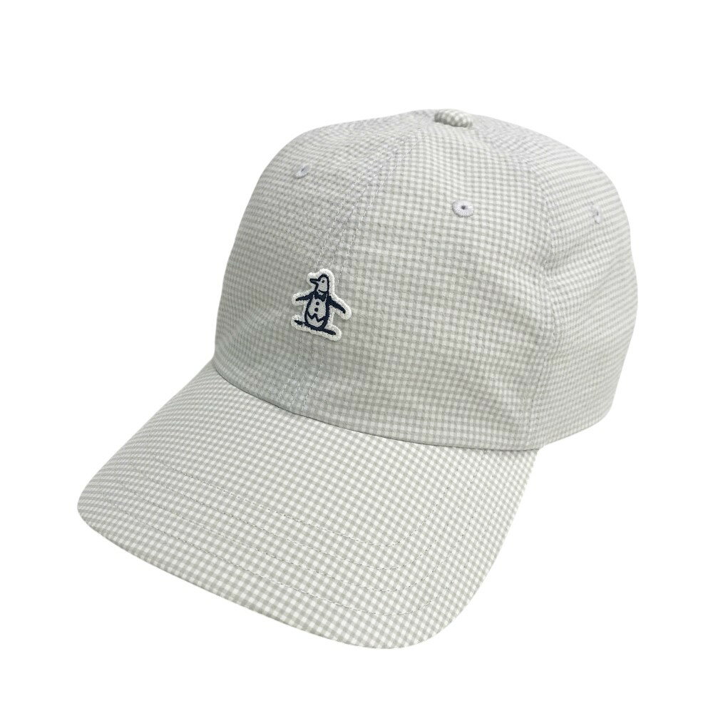 MUNSING WEAR マンシングウェア 2025年モデル キャップ シアサッカー チェック柄 グレー系 L(56-60cm) 【中古】ゴルフウェア