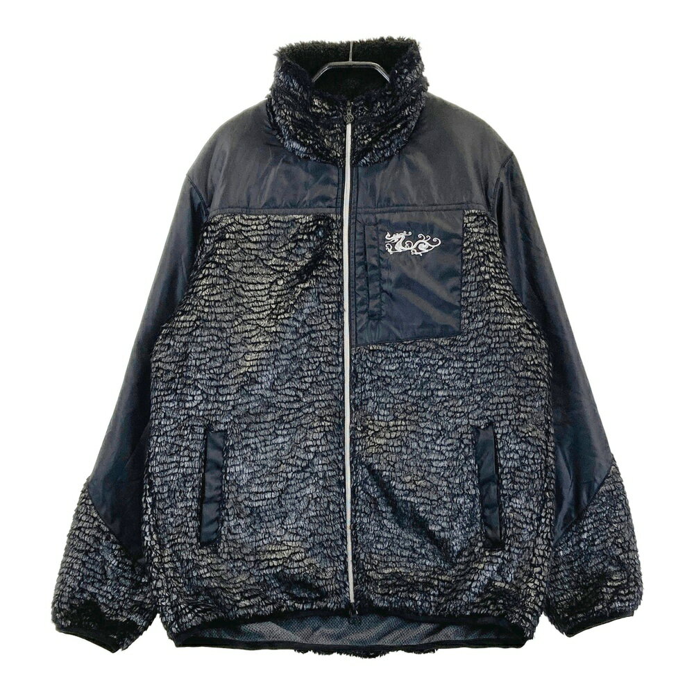 DANCE WITH DRAGON ダンスウィズドラゴン ボア切替 ジップジャケット ブラック系 4 【中古】ゴルフウ...