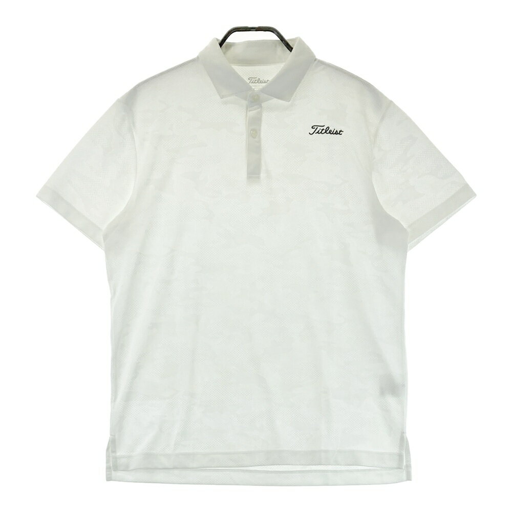 TITLEIST タイトリスト 半袖ポロシャツ 総柄 ホワイト系 LL 【中古】ゴルフウェア メンズ