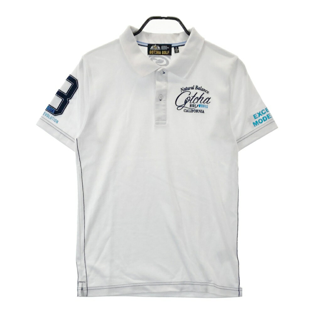 GOTCHA GOLF ガッチャゴルフ 半袖ポロシャツ ホワイト系 S 【中古】ゴルフウェア メンズ