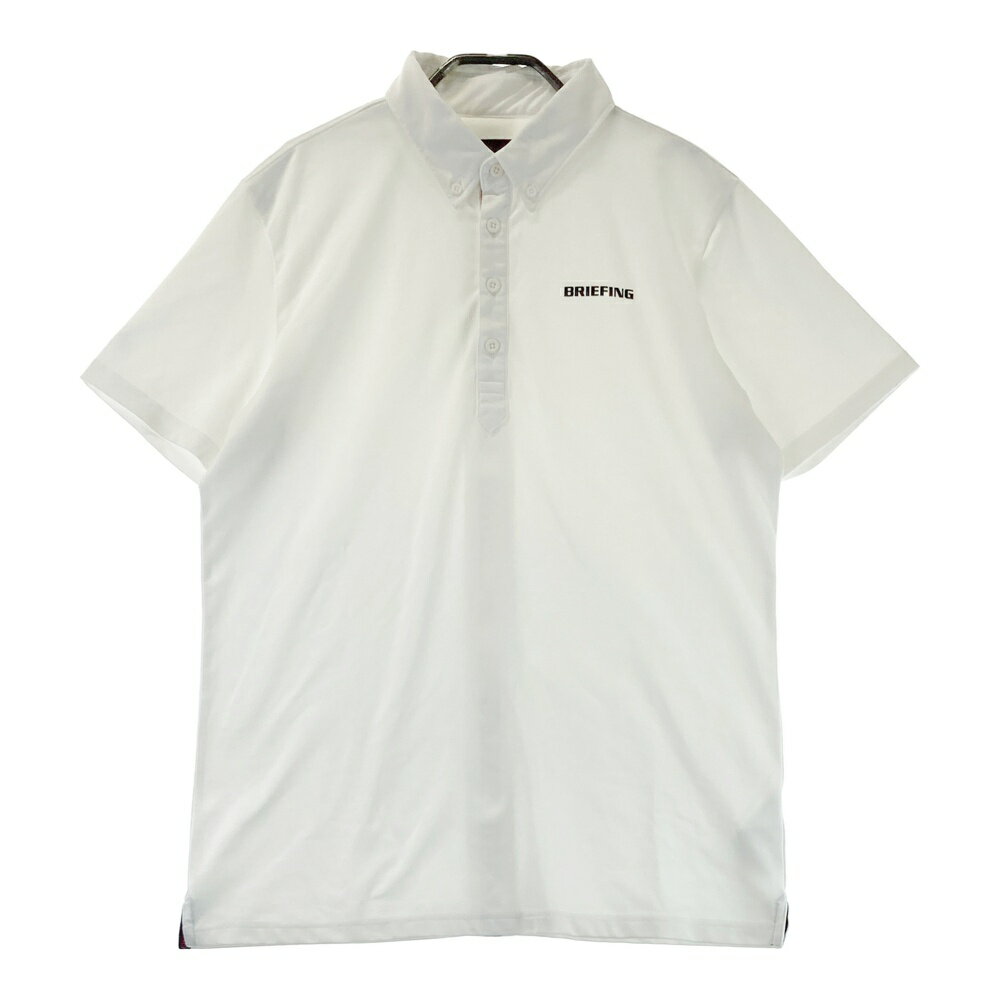 BRIEFING GOLF ブリーフィング 半袖ポロシャツ ボタンダウン ホワイト系 M 【中古】ゴルフウェア メンズ