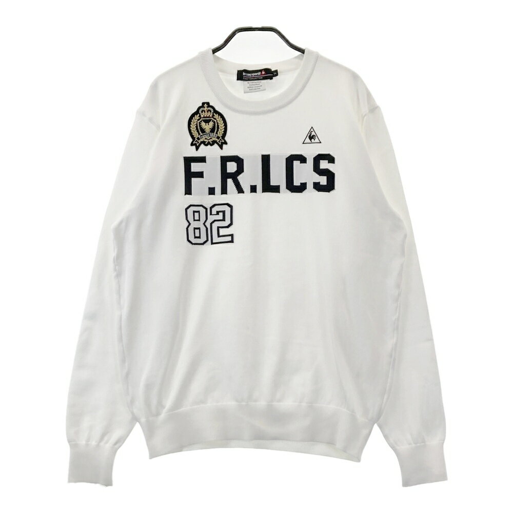 LE COQ GOLF ルコックゴルフ 長袖ニットセーター ホワイト系 LL 【中古】ゴルフウェア メンズ
