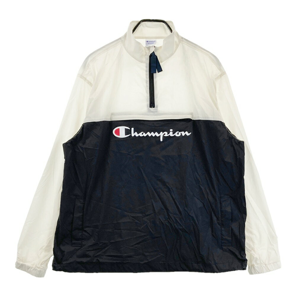 CHAMPION GOLF チャンピオンゴルフ ハーフジップ　ナイロンブルゾン ブラック系 XL 【中古】ゴルフウェア メンズ