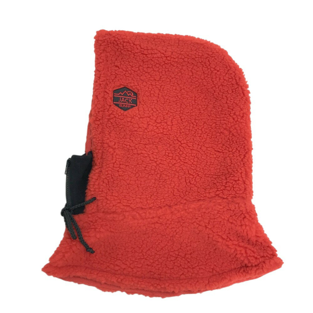 JACK BUNNY ジャックバニー フード付 ボア ネックウォーマー レッド系 FR 【中古】ゴルフウェア