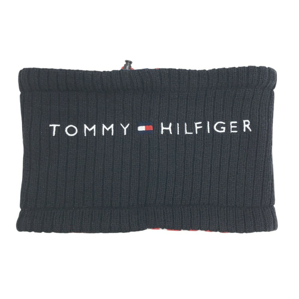 TOMMY HILFIGER GOLF トミー ヒルフィガーゴルフ リバーシブル ネックウォーマー ネイビー系 【中古】..
