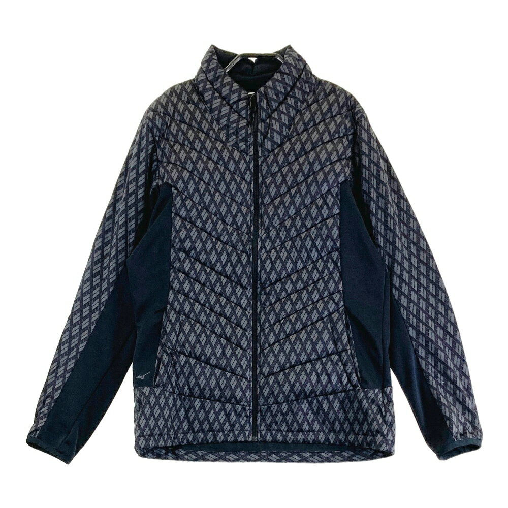 MIZUNO GOLF ミズノゴルフ 中綿ジャケット ブレスサーモ 総柄 ブラック系 L 【中古】ゴルフウェア メンズ