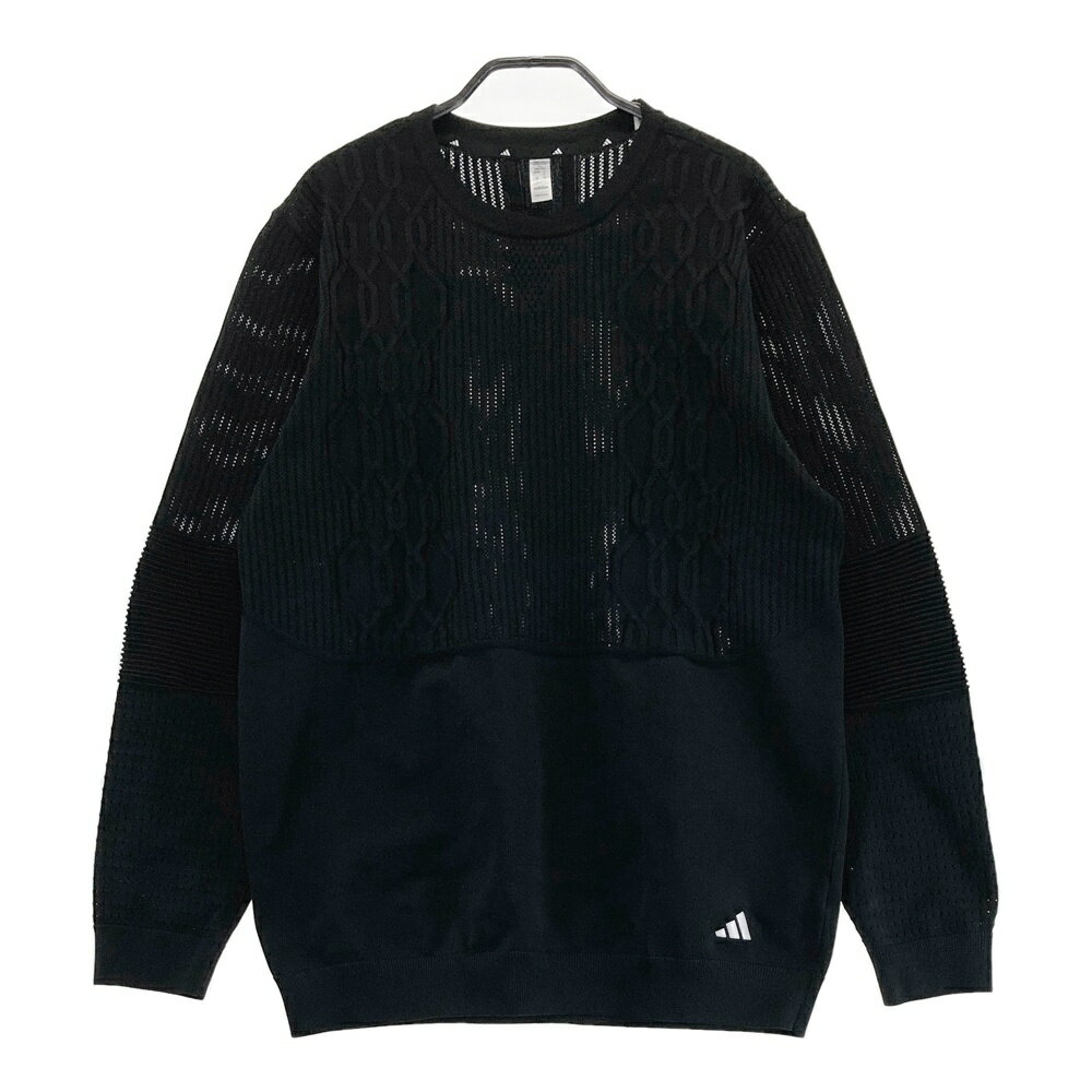 ADIDAS GOLF アディダスゴルフ 2024年モデル ニットセーター ブラック系 XL 【中古】ゴルフウェア メンズ