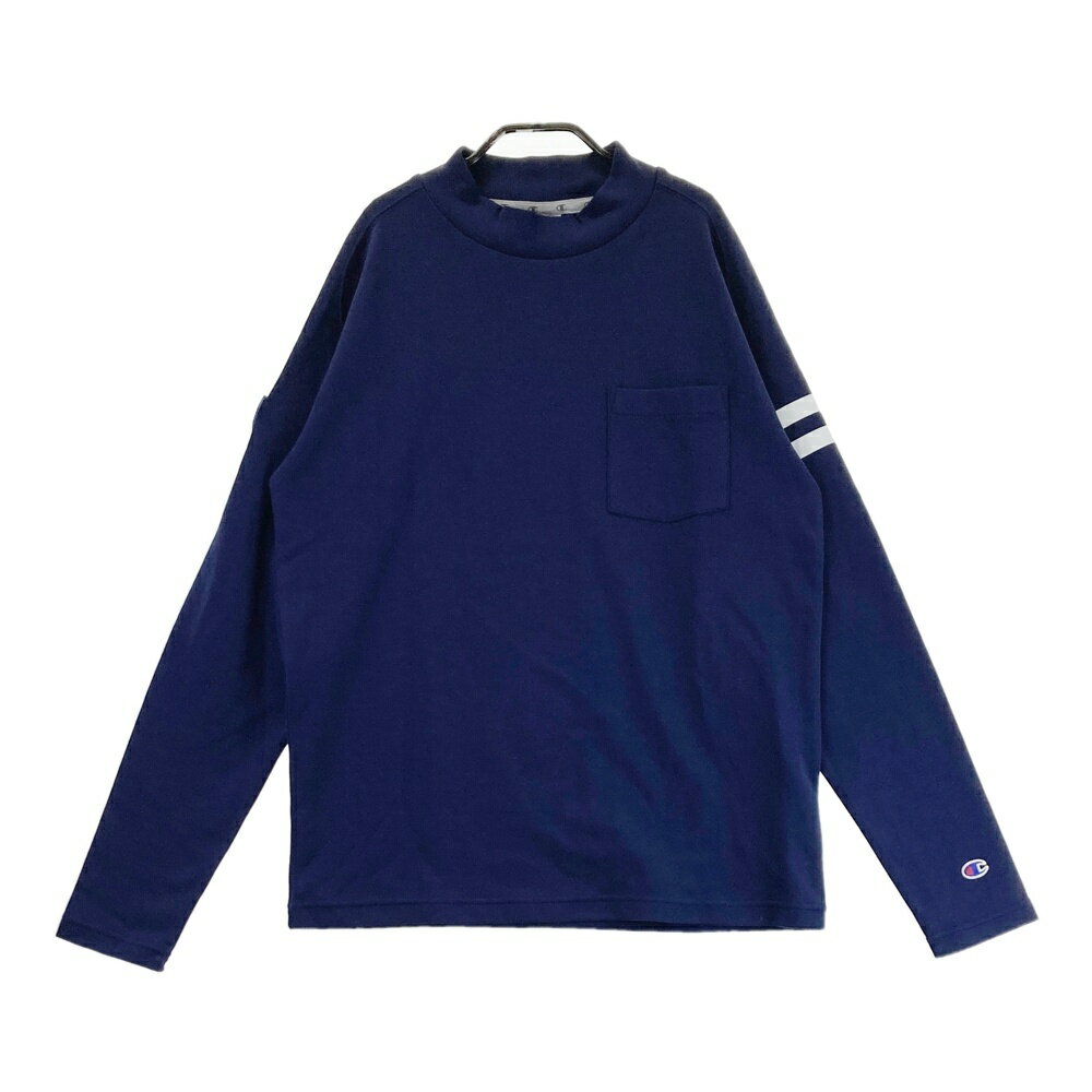 CHAMPION GOLF チャンピオンゴルフ モックネック　長袖Tシャツ ネイビー系 XL 【中古】ゴルフウェア メンズ