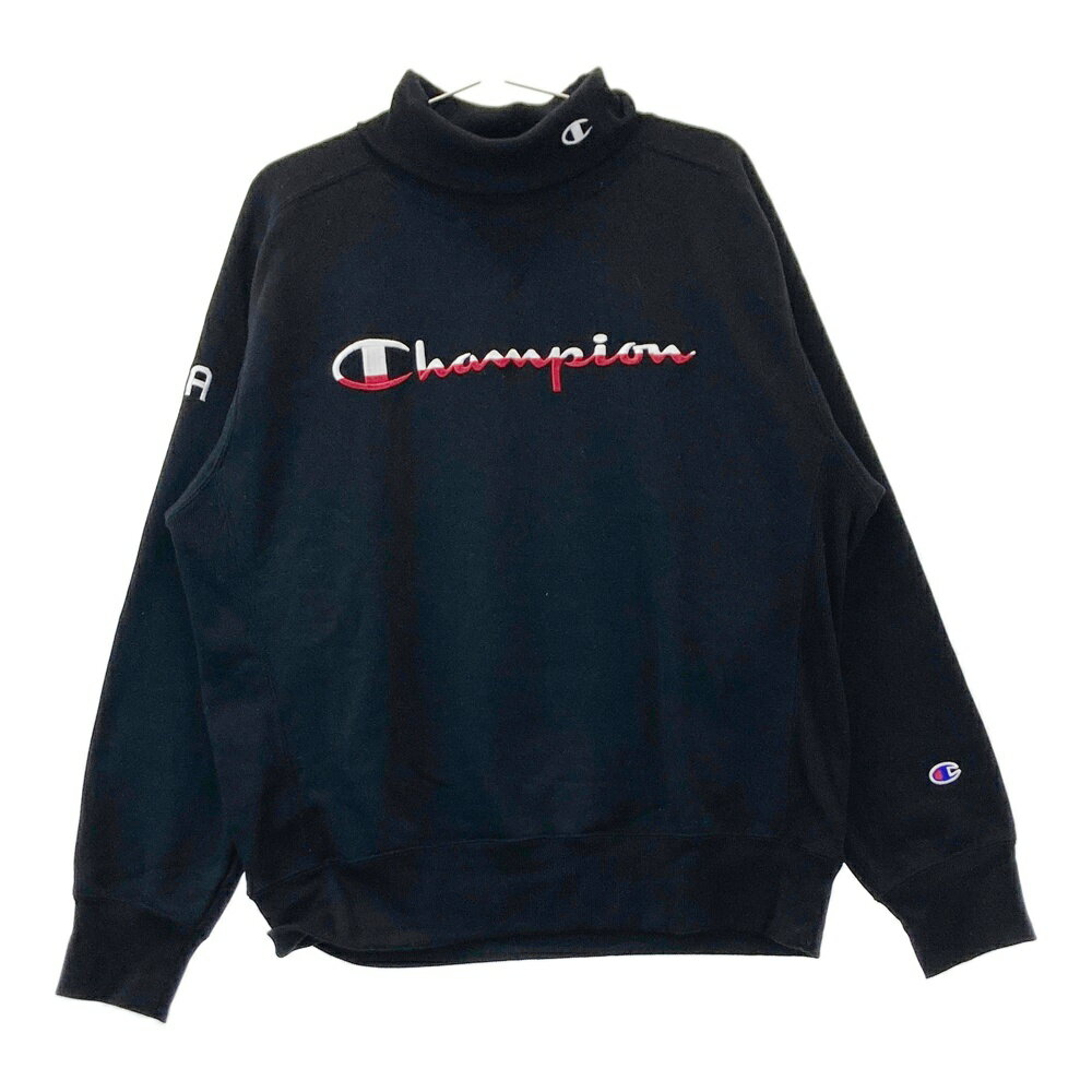 CHAMPION GOLF チャンピオンゴルフ 裏起毛 スウェットトレーナー ブラック系 LARGE 【中古】ゴルフウェア メンズ