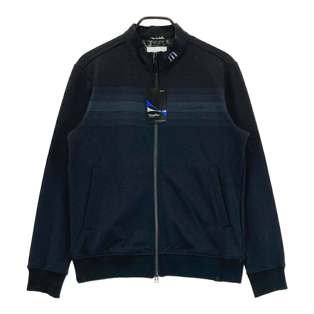 TRAVIS MATHEW トラビスマシュー スウェットジップジャケット ボーダー柄 ブラック系 M 【中古】ゴルフウェア メンズ