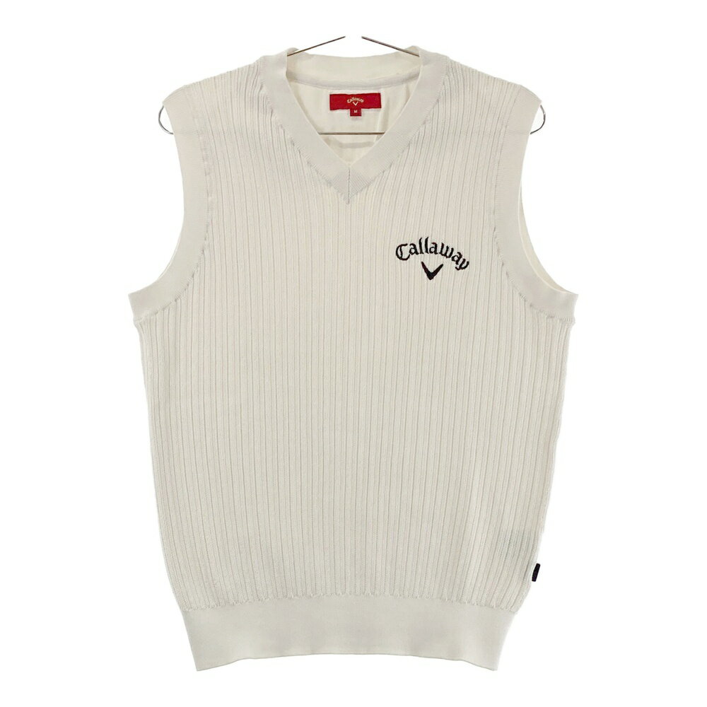 CALLAWAY キャロウェイ レッドレーベル ニットベスト ホワイト系 M 【中古】ゴルフウェア メンズ