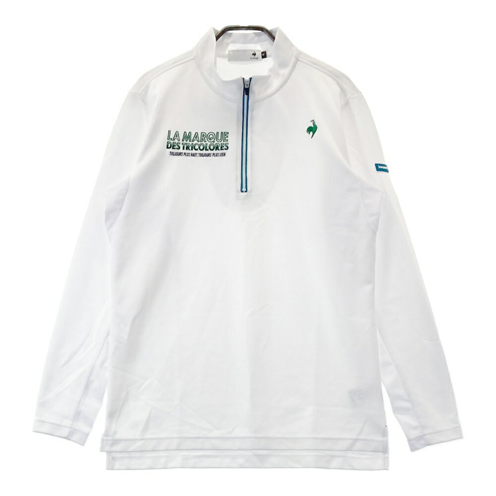 LE COQ GOLF ルコックゴルフ 2023年モデル ハーフジップ 長袖Tシャツ ホワイト系 M 【中古】ゴルフウェア メンズ