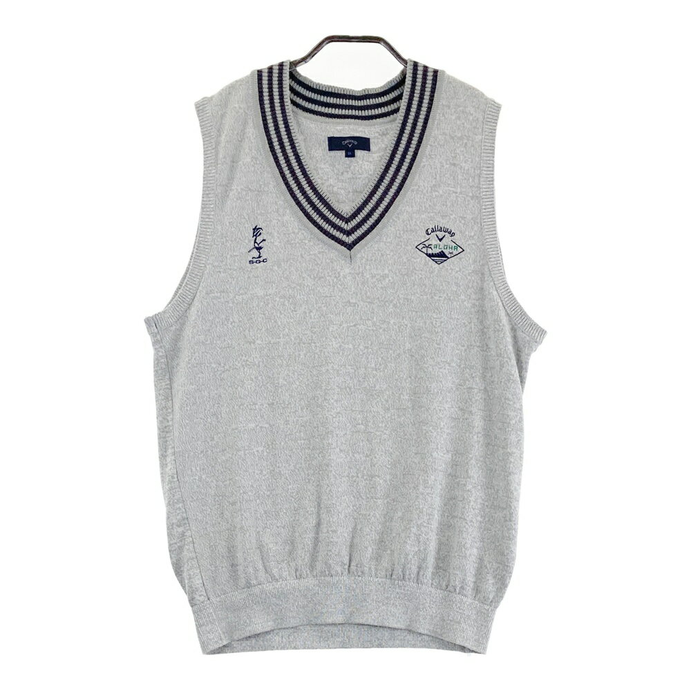 CALLAWAY キャロウェイ ニットベスト グレー系 LL 【中古】ゴルフウェア メンズ