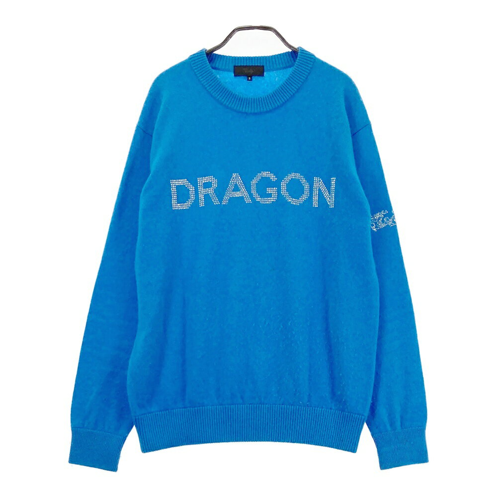 DANCE WITH DRAGON ダンスウィズドラゴン カシミヤ 長袖ニットセーター ブルー系 3 【中古】ゴルフウェ..