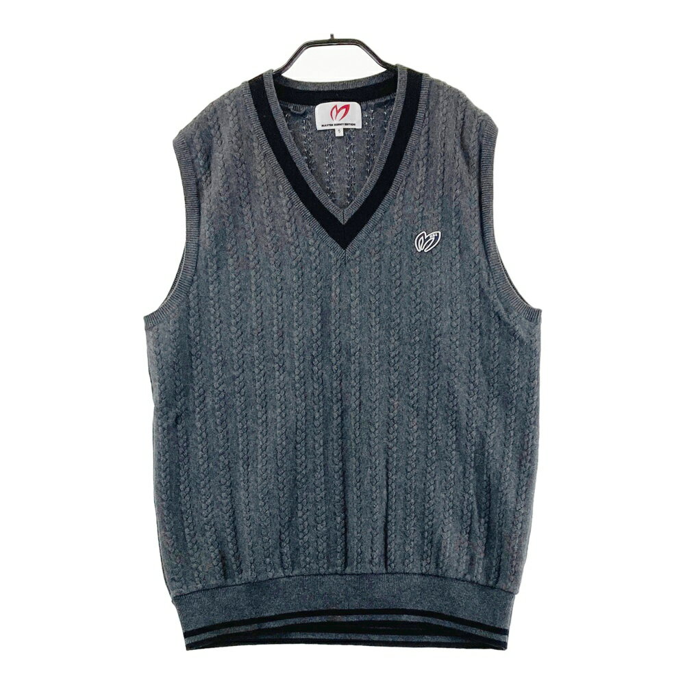 MASTER BUNNY EDITION マスターバニーエディション カシミヤ混 Vネック ニットベスト グレー系 5 【中古】ゴルフウェア メンズ