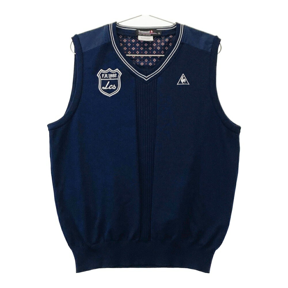 LE COQ GOLF ルコックゴルフ ニットベスト ネイビー系 LL 【中古】ゴルフウェア メンズ