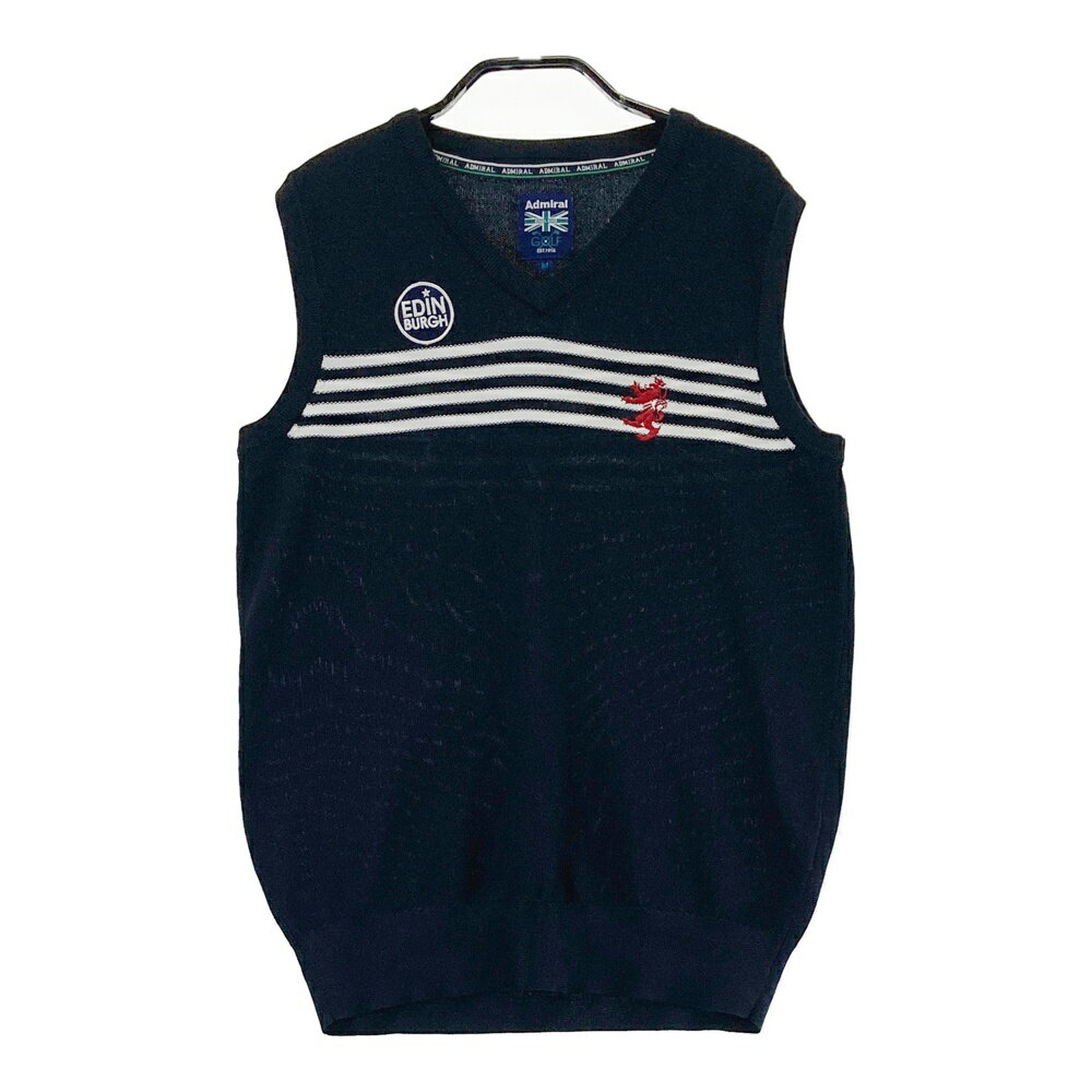 ADMIRAL アドミラル ニットベスト ネイビー系 M 【中古】ゴルフウェア メンズ