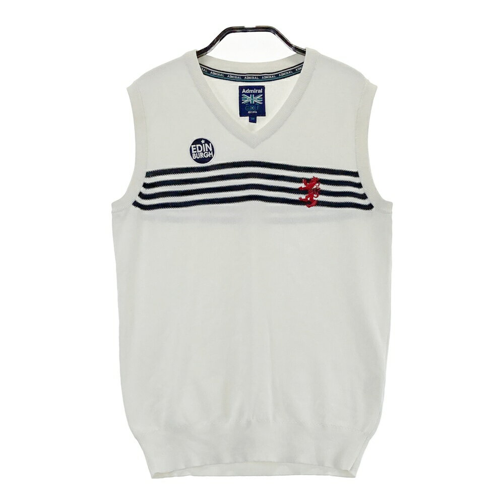 ADMIRAL アドミラル ニットベスト ホワイト系 M 【中古】ゴルフウェア メンズ