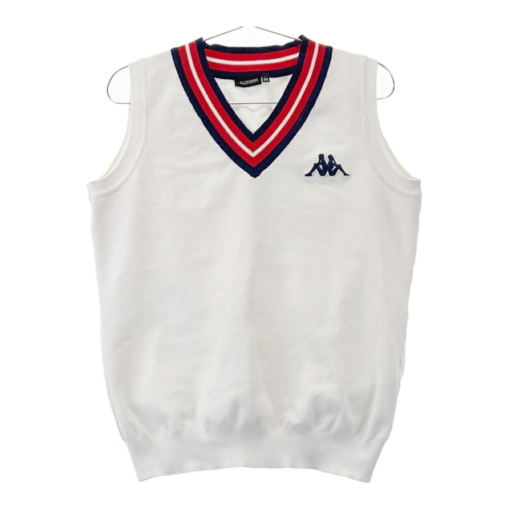 KAPPA GOLF カッパゴルフ ニットベスト ホワイト系 M 【中古】ゴルフウェア メンズ