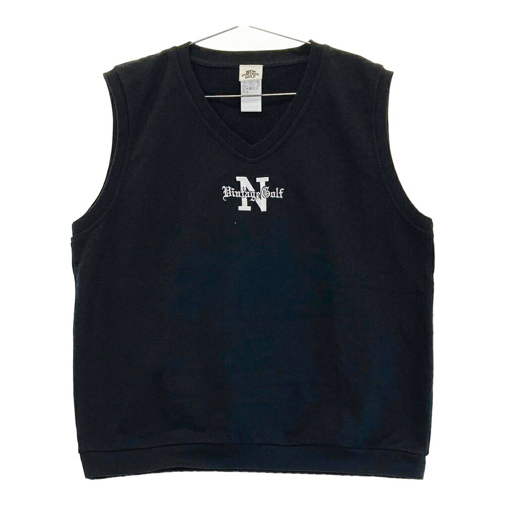 NEW VINTAGE GOLF ニュービンテージゴルフ スウェットベスト ブラック系 L 【中古】ゴルフウェア メンズ