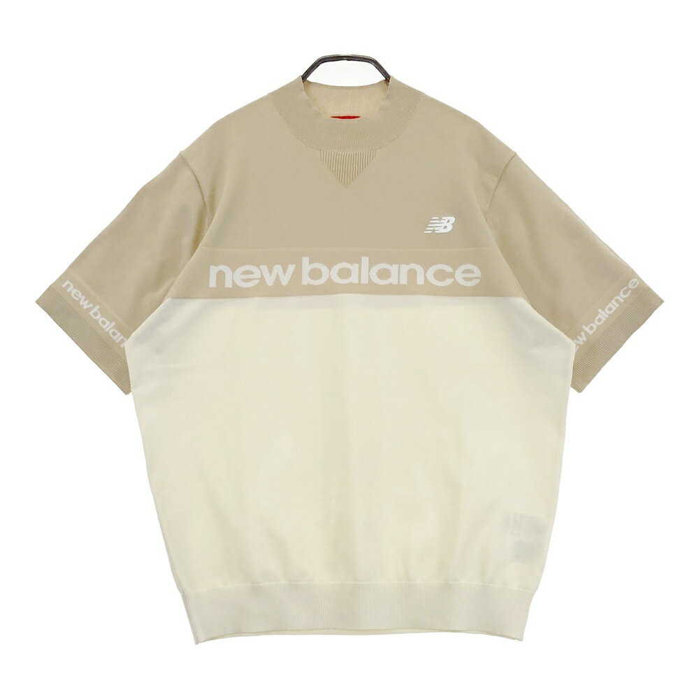 NEW BALANCE GOLF ニューバランス 2024年モデル モックネック 半袖ニット ベージュ系 5 【中古】ゴルフ..