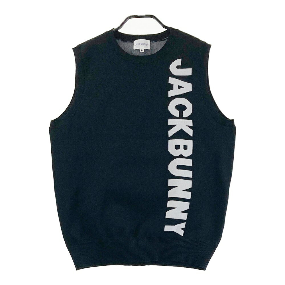 JACK BUNNY ジャックバニー ニットベスト ブラック系 4 【中古】ゴルフウェア メンズ