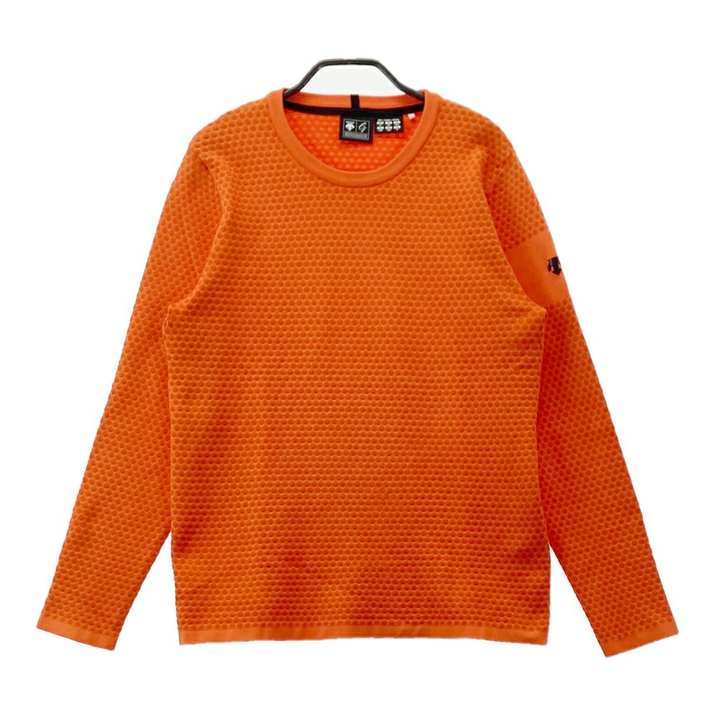 DESCENTE GOLF デサントゴルフ ニットセーター オレンジ系 M 【中古】ゴルフウェア メンズ