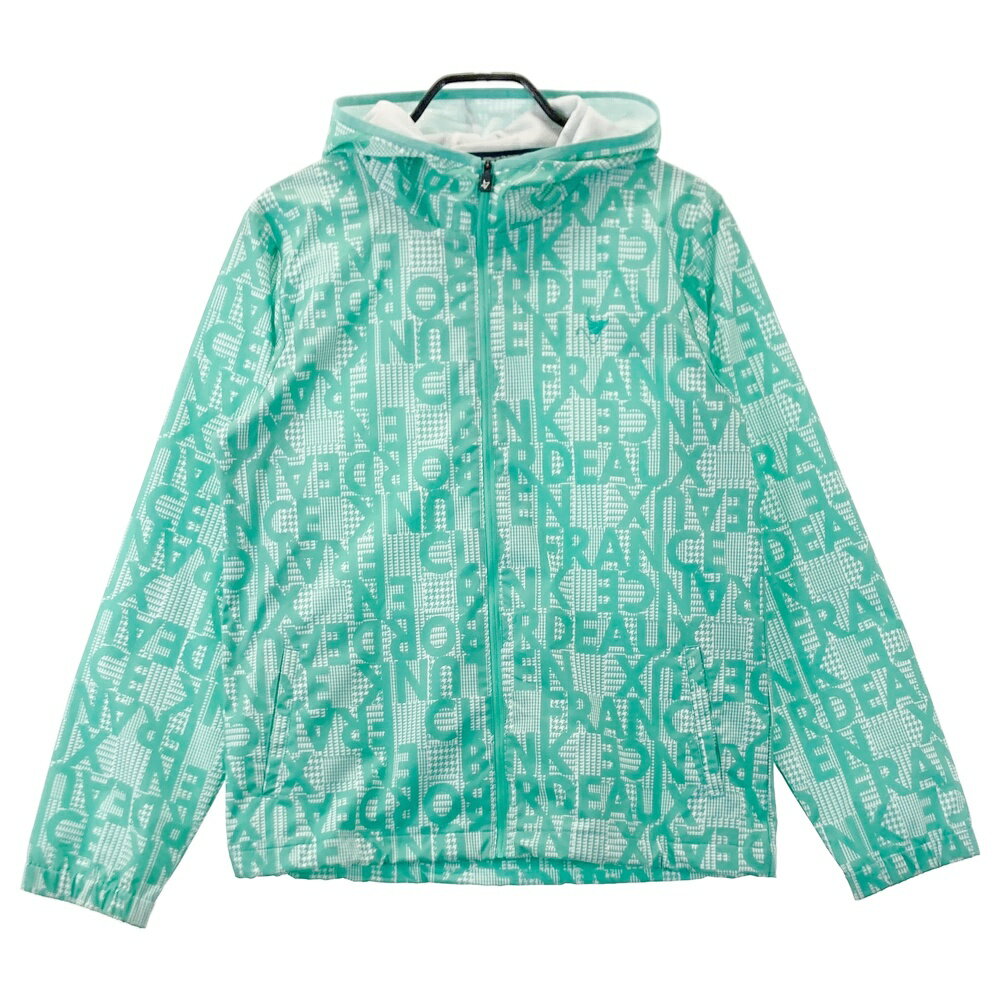 CLUNK クランク フード付 ジップジャケット 総柄 グリーン系 XL 【中古】ゴルフウェア メンズ