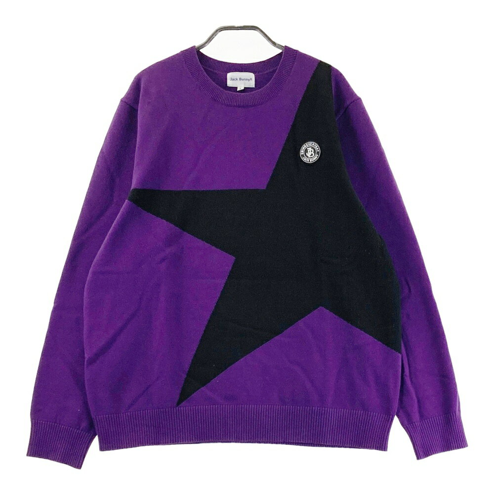 JACK BUNNY ジャックバニー ニットセーター 星 パープル系 6 【中古】ゴルフウェア メンズ