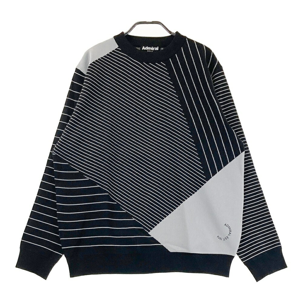 ADMIRAL アドミラル 2022年 ニットセーター 総柄 ブラック系 LL 【中古】ゴルフウェア メンズ